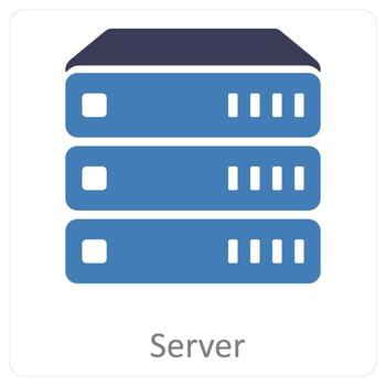 server and database icon concept vector