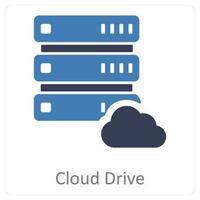 cloud drive and storage icon concept vector