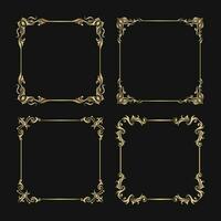 vintage frame set  antique gold ornament vector