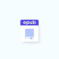 epub file icon, e-book format vector