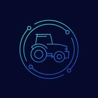 tractor, agrimotor icon, linear design vector