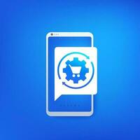 order processing, e-commerce vector icon with a phone