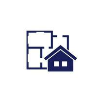 hogar plan, habitación diseño icono vector