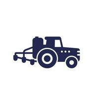 tractor, tractor con rociador icono vector