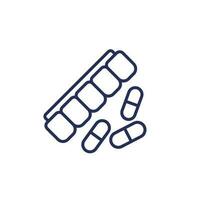 pill organizer icon, line vector