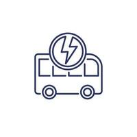 electric bus line icon, clean transport vector