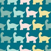 Abstract seamless pattern with silhouettes dinosaurs. Perfect print for tee, textile and fabric. vector