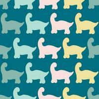 Abstract seamless pattern with silhouettes dinosaurs. Perfect print for tee, textile and fabric. vector