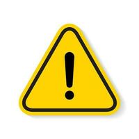 Hazard warning icon vector. Exclamation mark in triangle concept vector