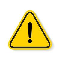 Hazard warning icon vector. Exclamation mark in triangle concept vector