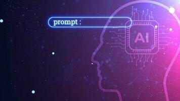 Futuristic AI prompt illustration. High-tech background concept. Ready to use command prompt box vector