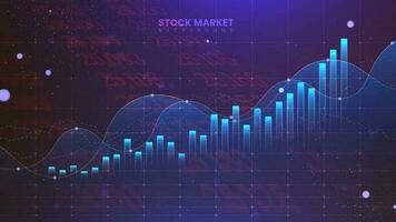 The stock market graph is in gold color for business investment illustration. Futuristic financial trading chart. Economic information growth background vector