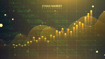 el valores mercado grafico es en oro color para negocio inversión ilustración. futurista financiero comercio cuadro. económico información crecimiento antecedentes vector