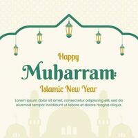 Vector graphic of happy islamic new year lettering design