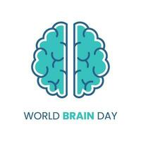 Vector graphic of world brain day with brain illustration