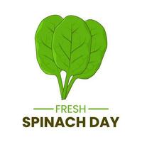 Vector Graphic of fresh spinach day