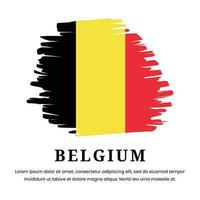 Vector graphic of flag Belgium on white background. Brush strokes drawn by hand. Independence Day