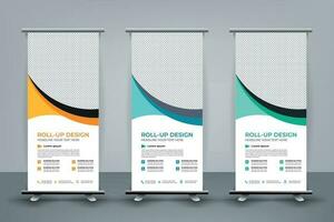 Modern roll up banner template, Standee template, X-banner template, Flag banner. vertical, abstract background, pull up design, modern x-banner, rectangle size. vector