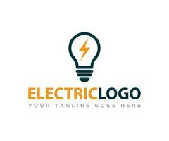 Electric bulb logo and icon Vector design template.