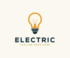 Electric bulb logo and icon Vector design template. Electrical Logo Icon Design Vector.