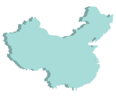 Cina carta geografica 3d png