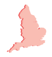 England Karta rosa 3d png