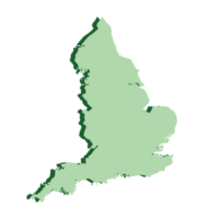 England Karte Grün 3d png