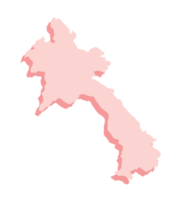 Laos mapa cor 3d png