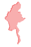 Myanmar carta geografica 3d png