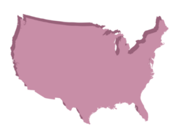 Stati Uniti d'America carta geografica 3d png