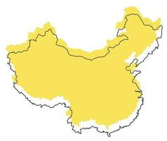 China map 3d map color. vector