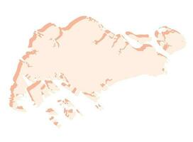 Singapur mapa 3d color mapa vector