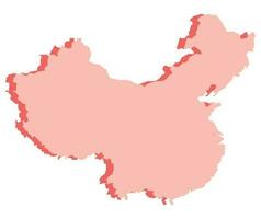 China map 3d map color. vector