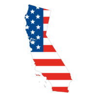 California map with USA flag. Map of California. png