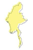 Myanmar map 3d color map. vector