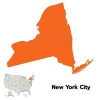 New York map with color outline vector