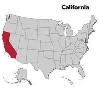 California map with color outline. Map of California. vector