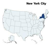 New York map with color outline vector