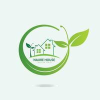 vector verde eco casa logo concepto