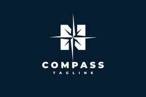 letter N compass logo vector