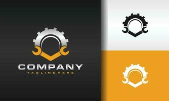 gear double wrench logo vector