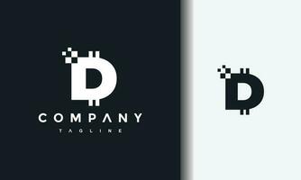 letter D pixel digital logo vector