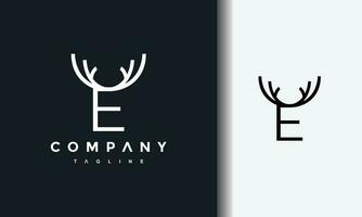 letter E deer logo vector