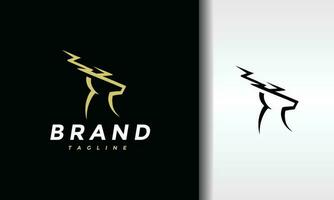 deer lightning logo vector