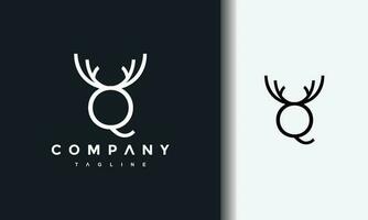 letter O deer logo vector