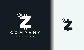 letter Z pixel digital logo vector