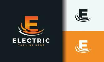 letter E lightning logo vector