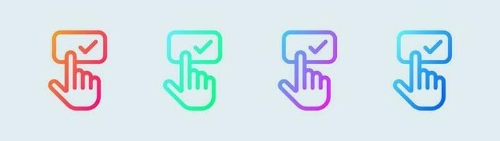 Subscribe line icon in gradient colors. Follow button signs vector illustration.