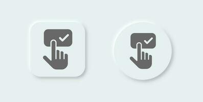 Subscribe solid icon in neomorphic design style. Follow button signs vector illustration.