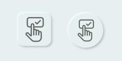 Subscribe line icon in neomorphic design style. Follow button signs vector illustration.